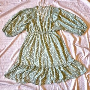 Umgee light blue Ruffled Tiered Sundress with Bishop Sleeves